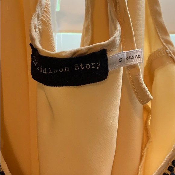 The Addison Story Yellow Tank with Embellishment - Picture 3 of 4